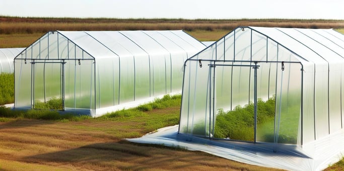 Comparison of 6 mil poly sheeting and SolaWrap for agricultural use.